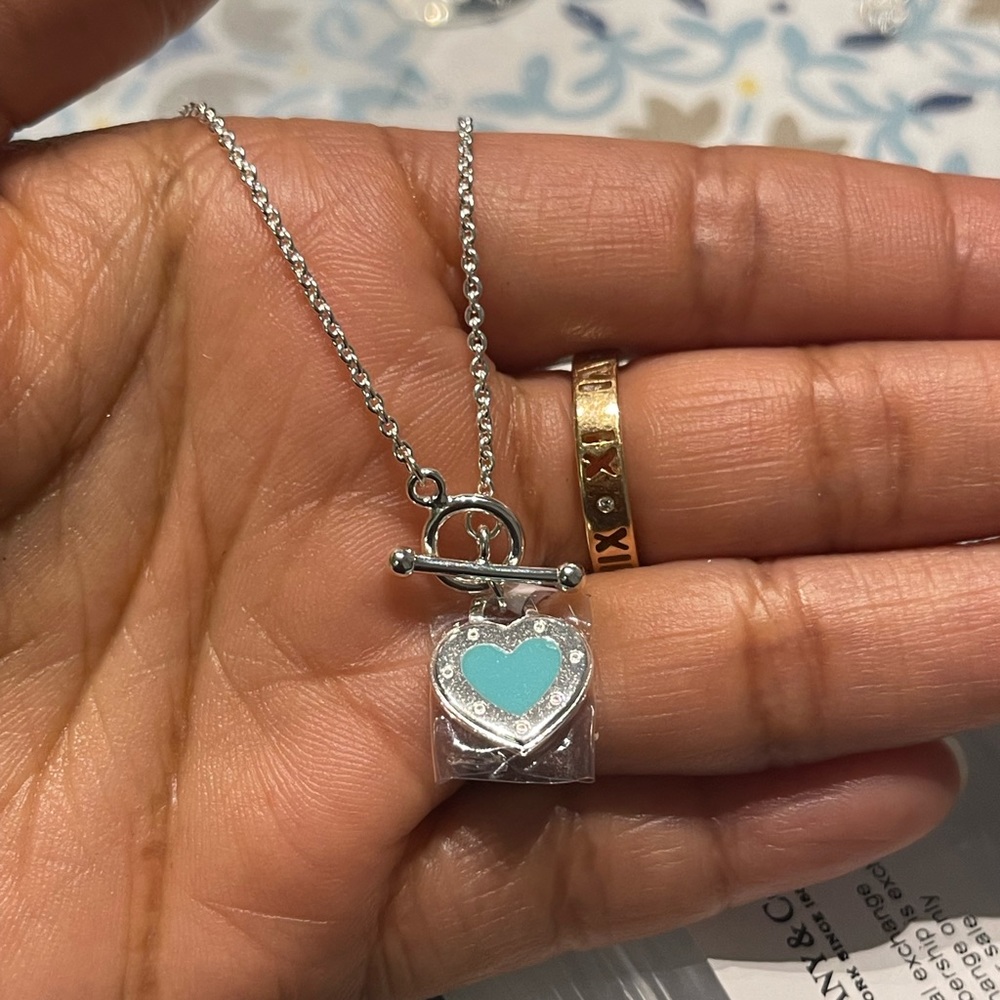 Solid Sterling Silver Toggle Heart Necklace - image 5